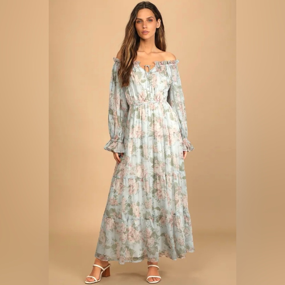 Floral Off-Shoulder Maxi Dress